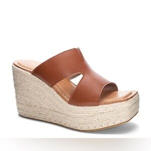 Chinese Laundry Next Door Espadrille Platform Wedge Sandal in Tan - NWT